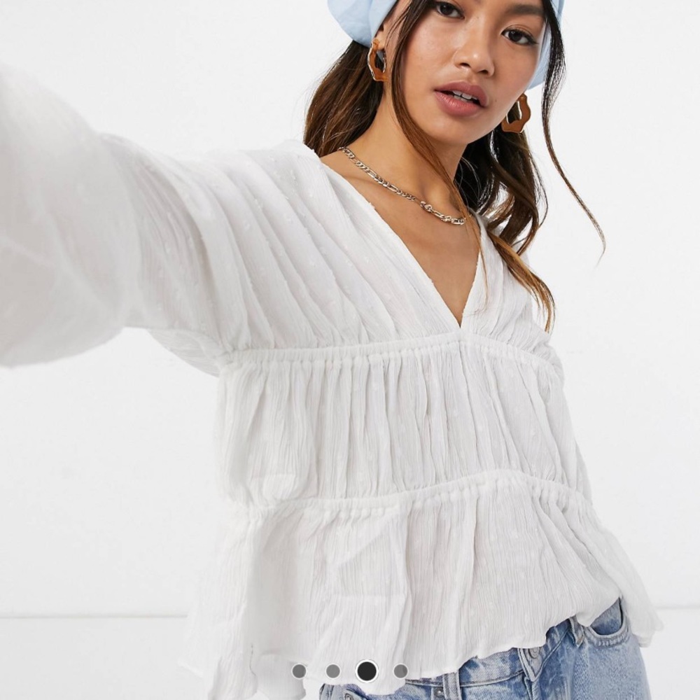 Brand new textured white smock top from ASOS